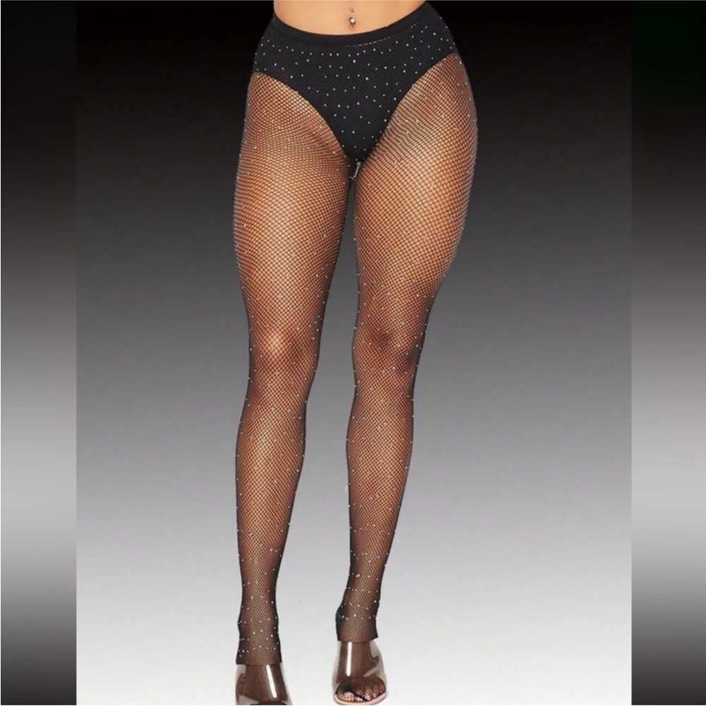 Sparkling Rhinestone Studded Fishnet Tights NEW 🏷️